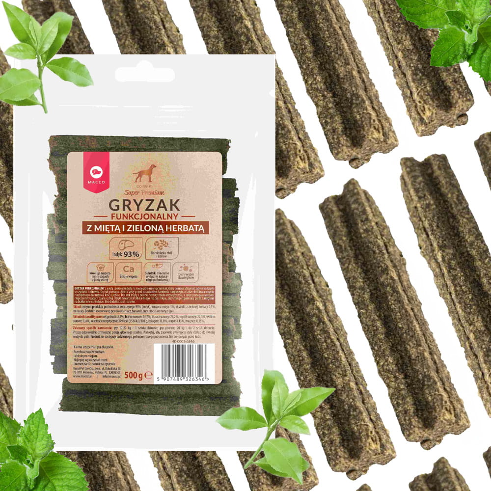 MACED Gryzak Funkcjonalny z Miętą i Zieloną Herbatą 500g